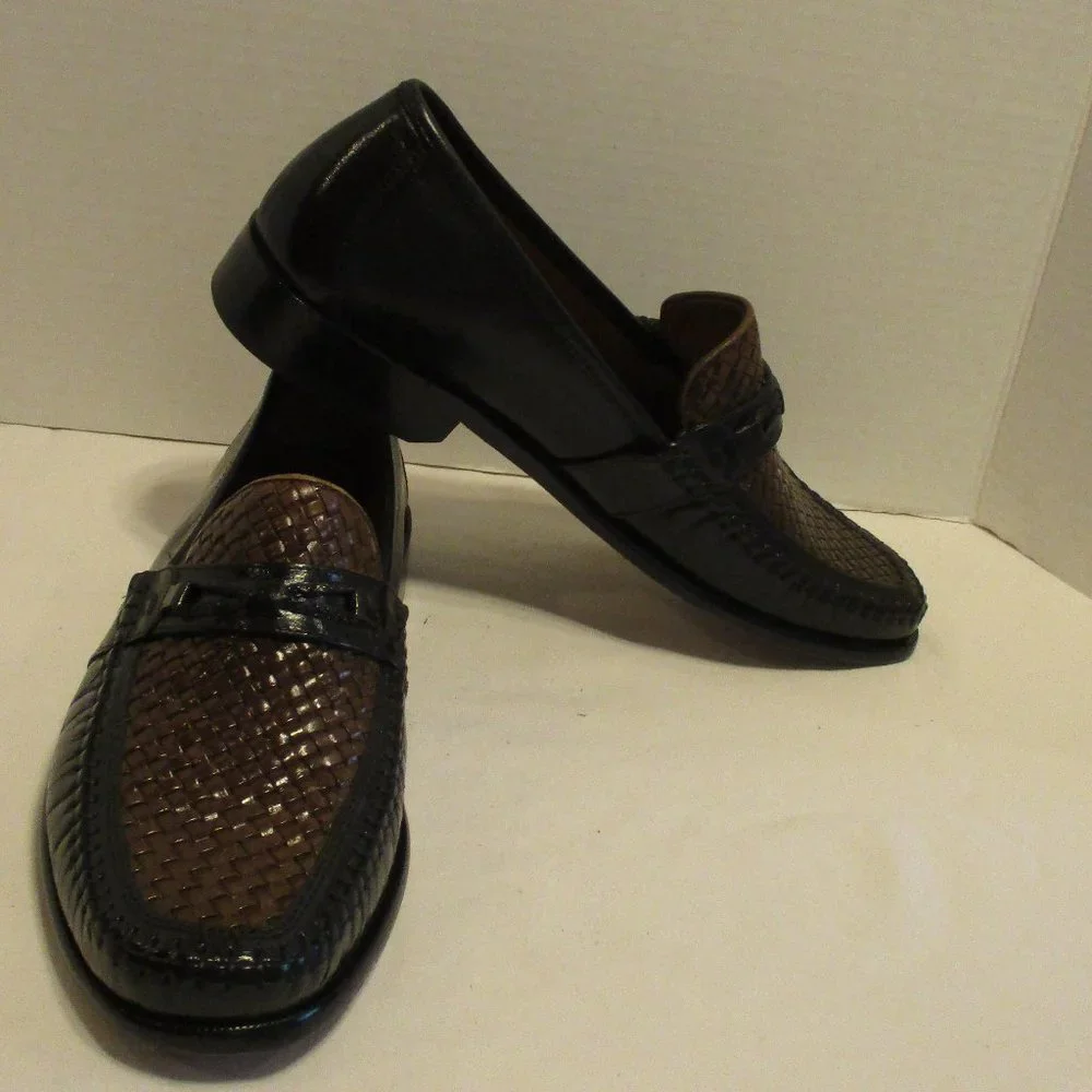 Florsheim Shoes Men 9 Black Brown Interview Business Travel Dress Shoes